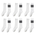Anna-Kaci Womens Cotton Crew Socks 6 Pairs Striped Athletic Design Soft Breathable Comfort