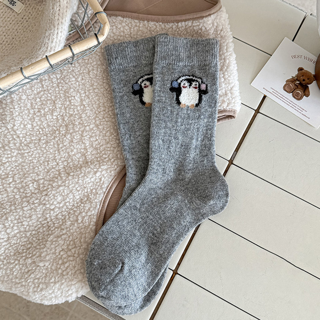 Anna-Kaci Womens Soft Cotton Crew Socks 6 Pairs Cute Animal Embroidery Comfortable