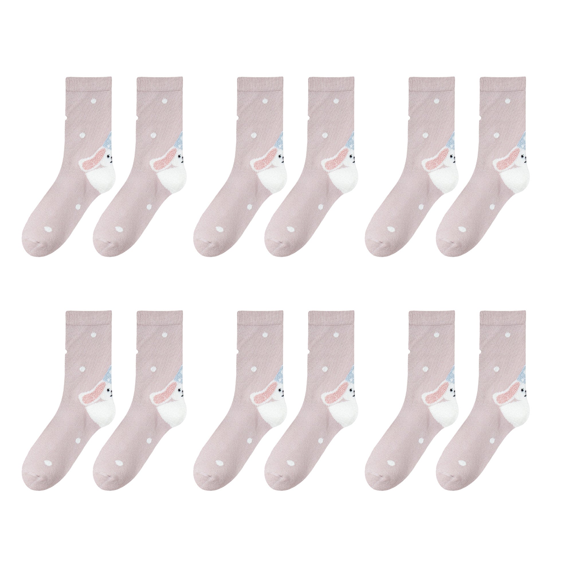 Anna-Kaci Womens Pure Cotton Crew Socks 6 Pairs Soft Breathable Cute Cartoon Design