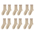 Anna-Kaci Womens Comfortable Cotton Crew Socks 6 Pairs Soft Embroidered Bear Design