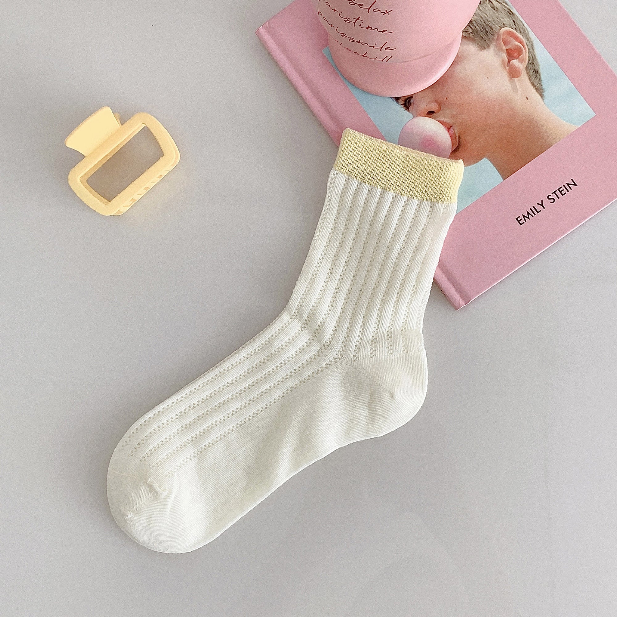 Anna-Kaci Womens Breathable Cotton Mesh Crew Socks 6 Pairs Lightweight