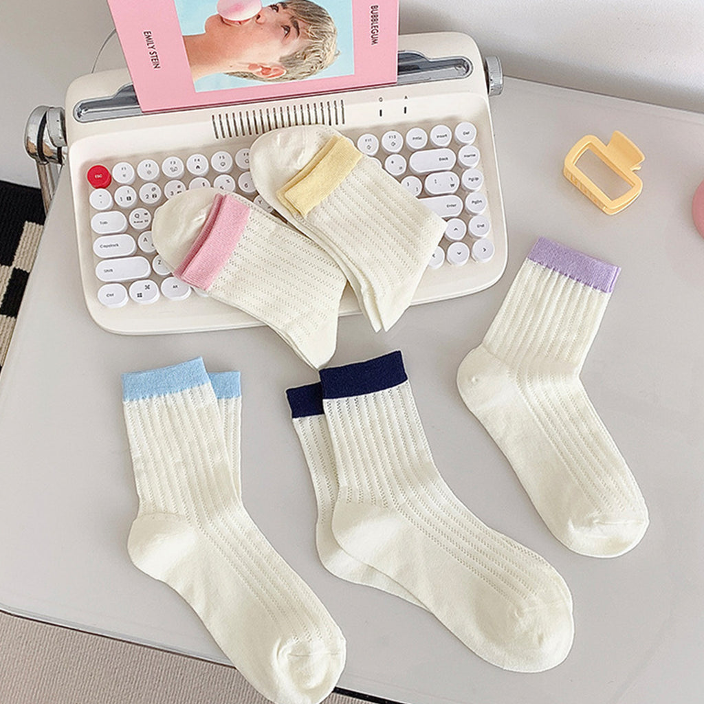 Anna-Kaci Womens Breathable Cotton Mesh Crew Socks 6 Pairs Lightweight