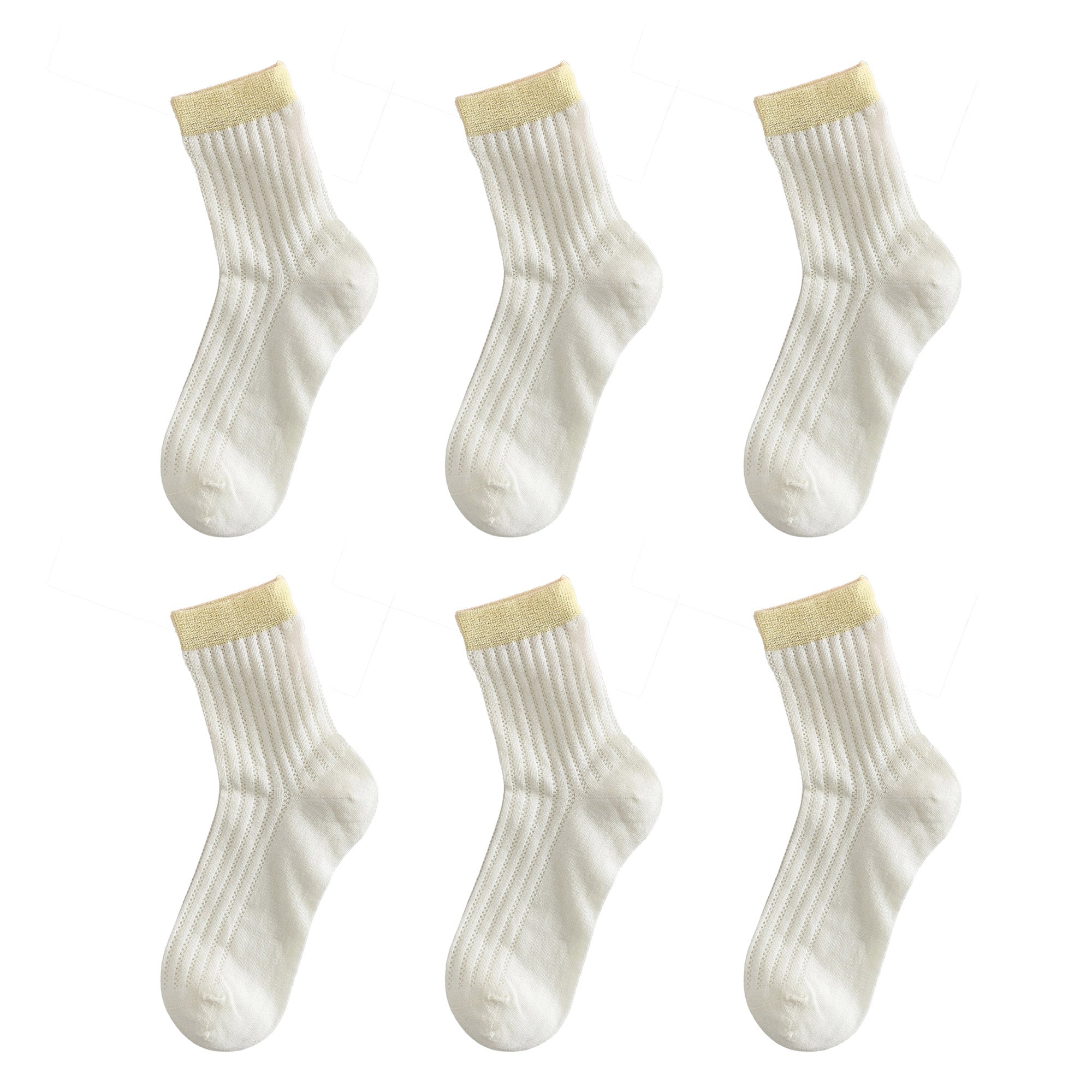 Anna-Kaci Womens Breathable Cotton Mesh Crew Socks 6 Pairs Lightweight