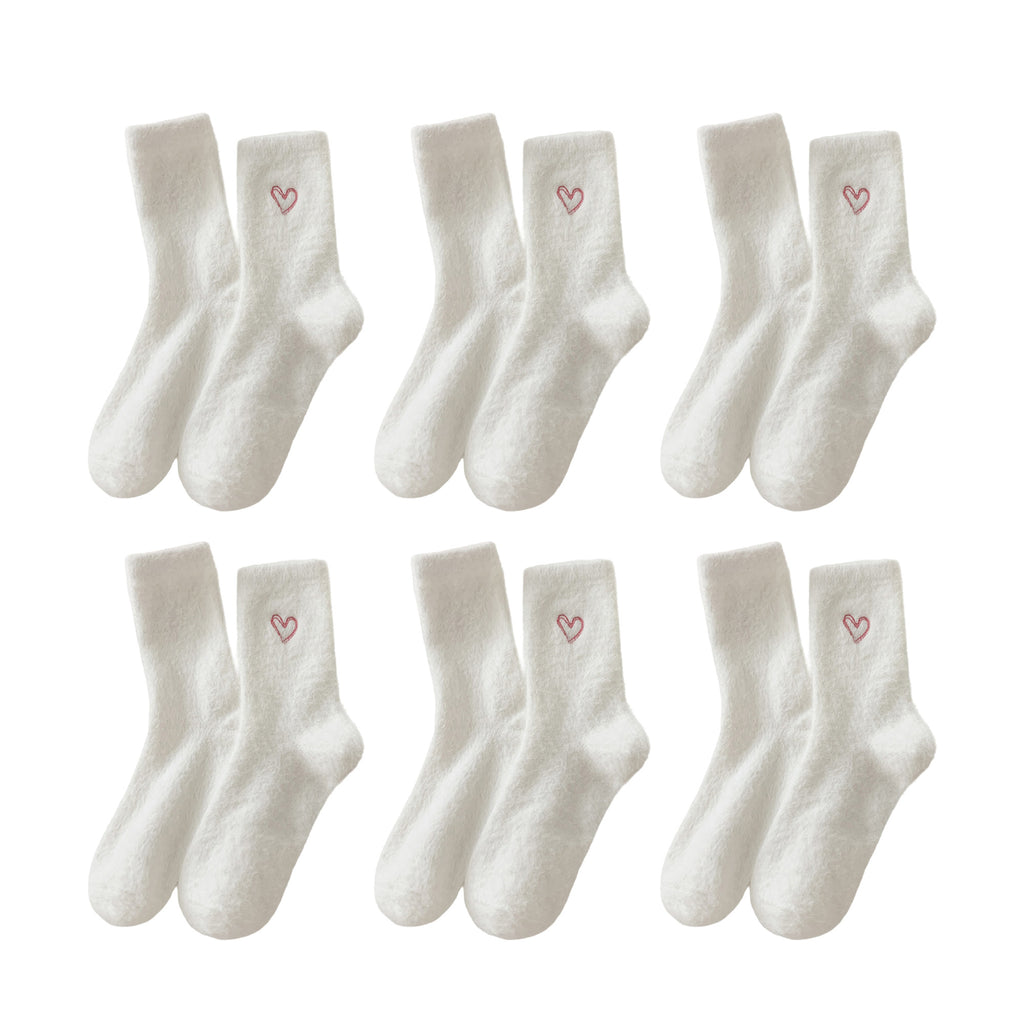 Anna-Kaci Womens Warm Crew Socks 6 Pairs Soft Thermal Valentine Comfort Cozy Winter Wear