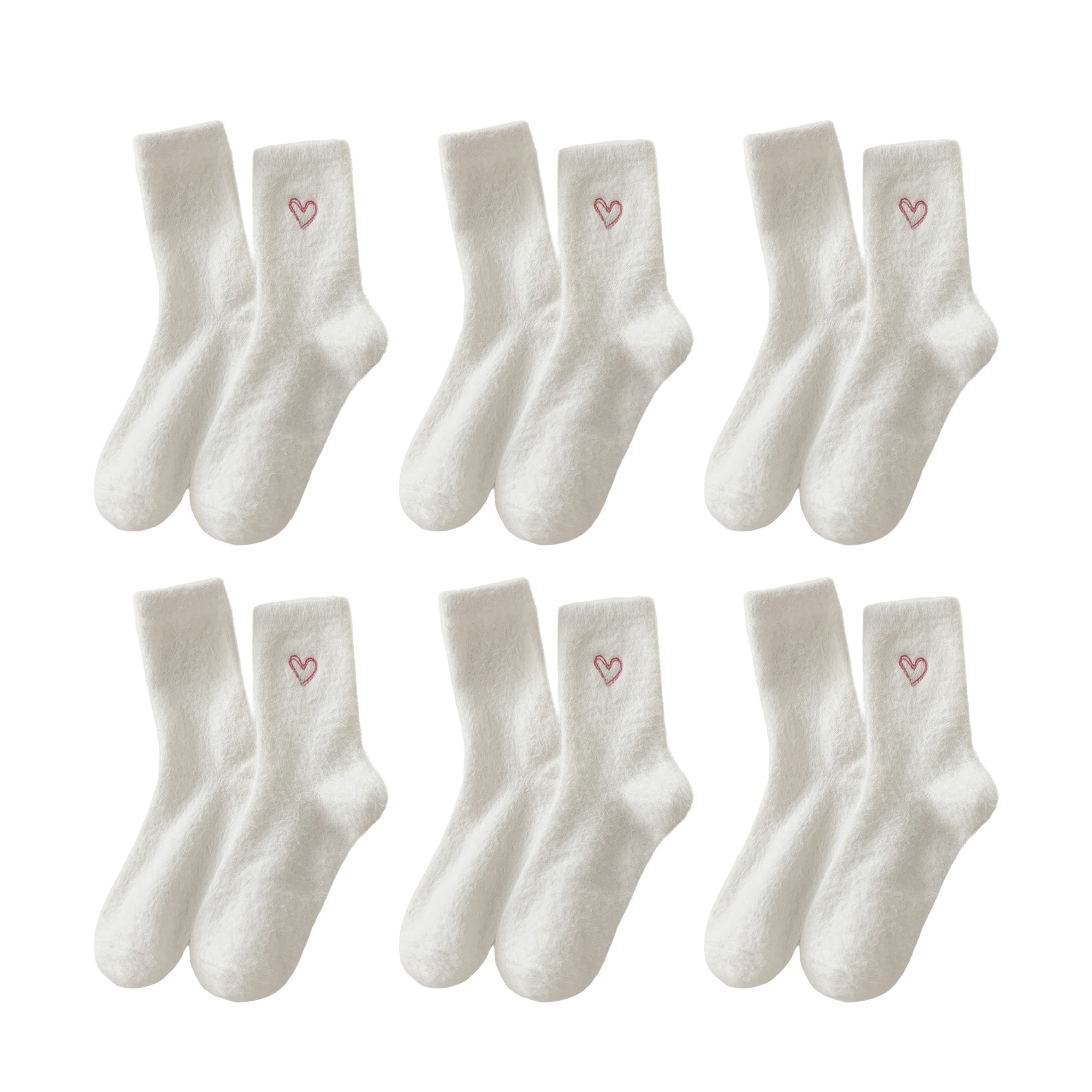 Anna-Kaci Womens Warm Crew Socks 6 Pairs Soft Thermal Valentine Comfort Cozy Winter Wear