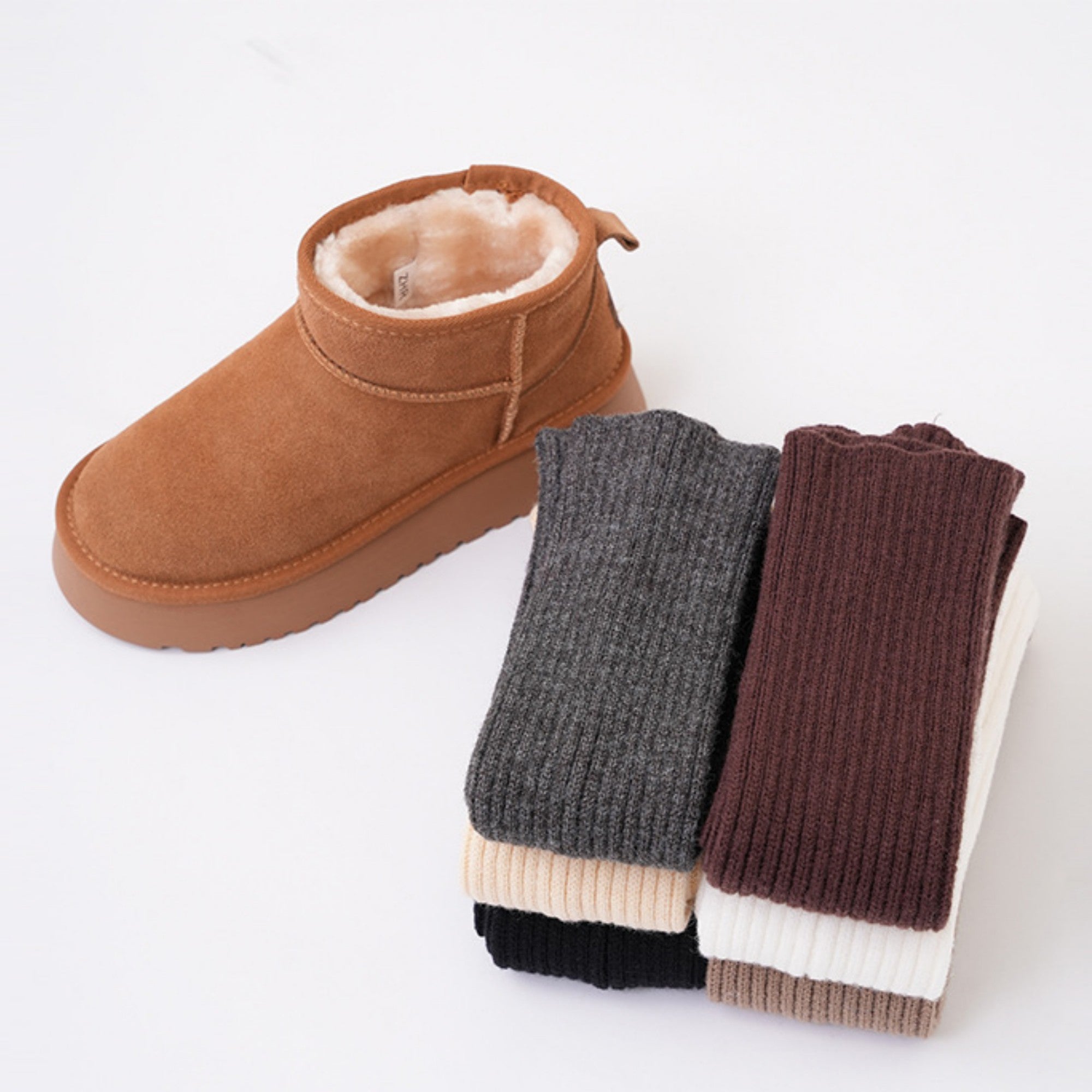 Anna-Kaci Women's Ribbed Knit Slouch Leg Warmers with Soft Stretch Texture and Pull On Design for Layered Styling 16in