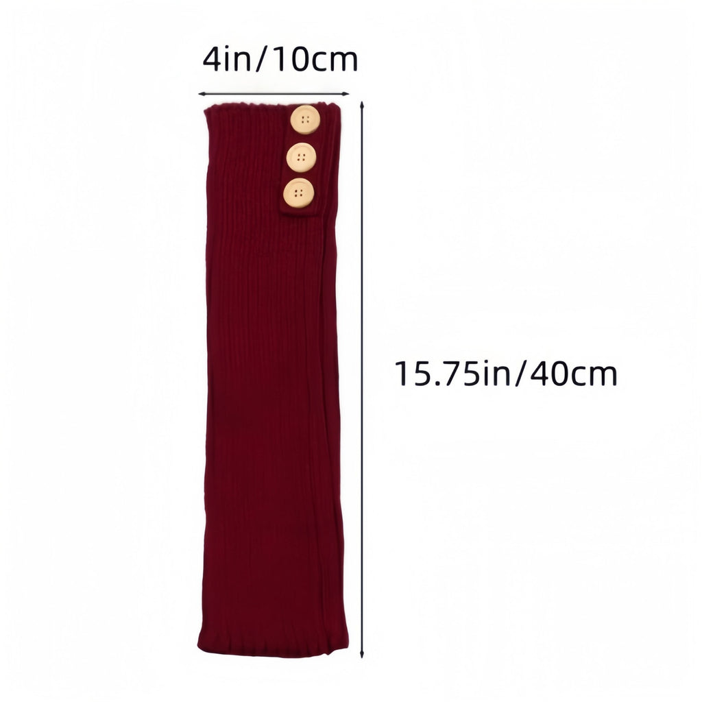 Anna-Kaci Women's Knit Leg Warmers with Decorative Button Detail Ribbed Texture Soft Stretch Fabric and Slouchy Fit