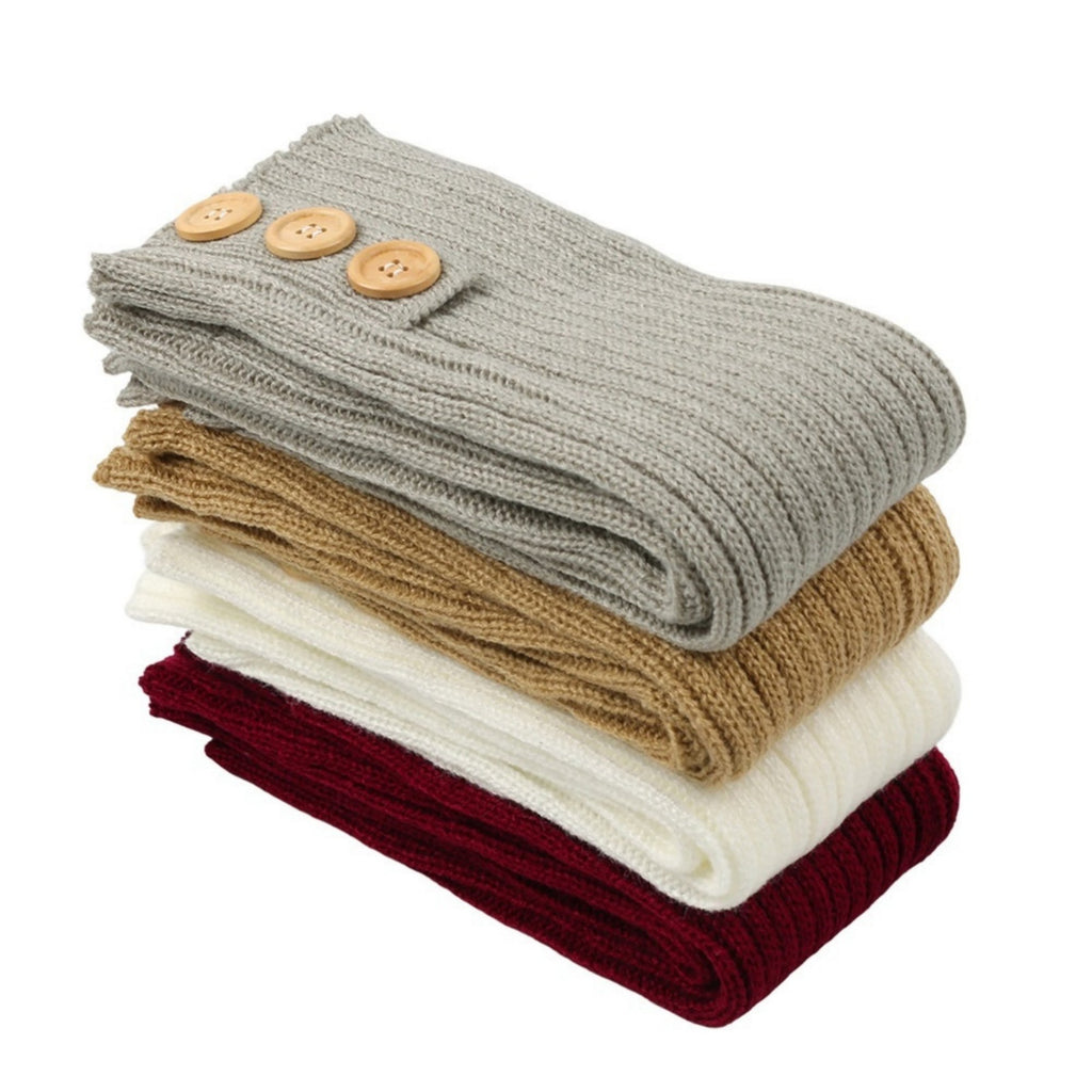 Anna-Kaci Women's Knit Leg Warmers with Decorative Button Detail Ribbed Texture Soft Stretch Fabric and Slouchy Fit