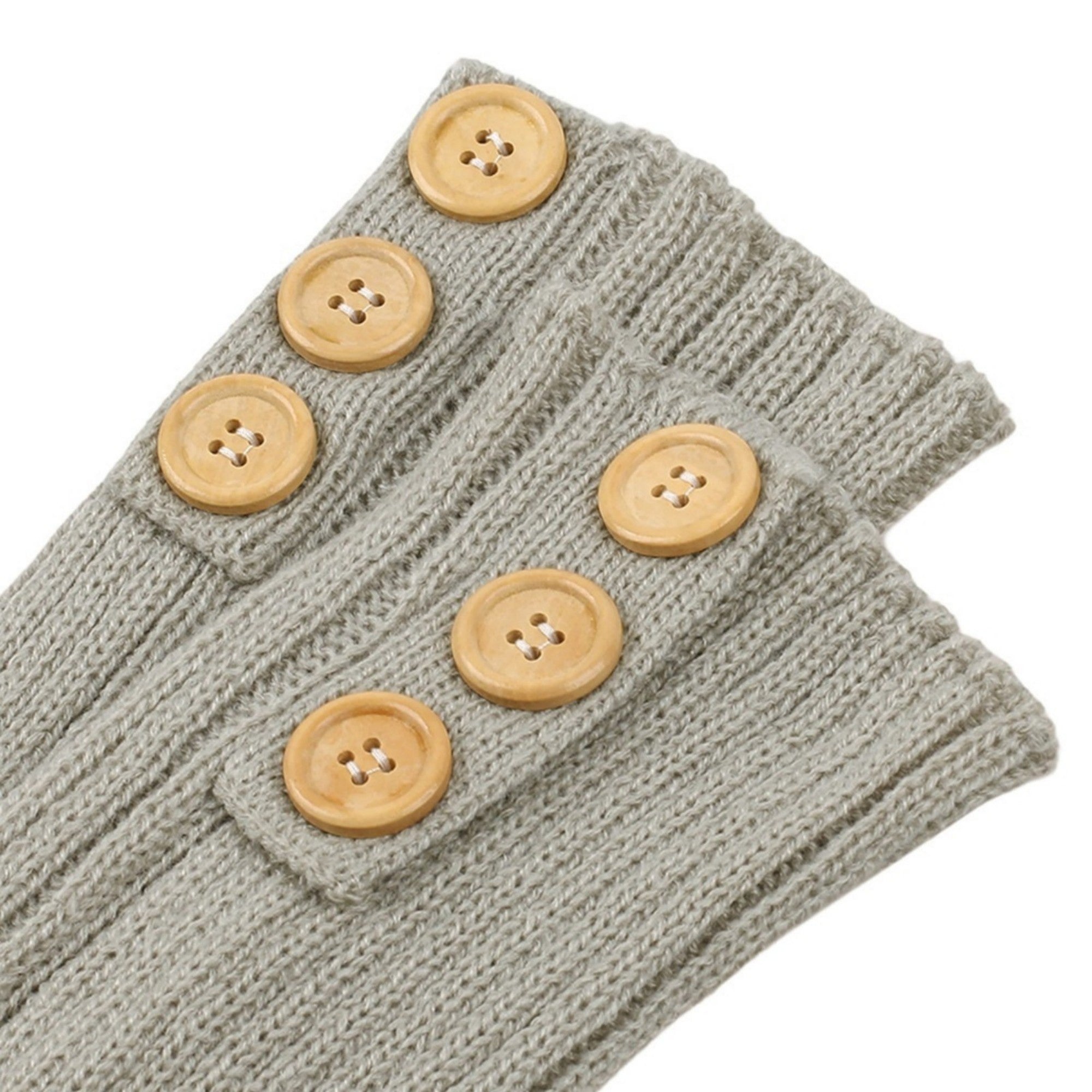 Anna-Kaci Women's Knit Leg Warmers with Decorative Button Detail Ribbed Texture Soft Stretch Fabric and Slouchy Fit