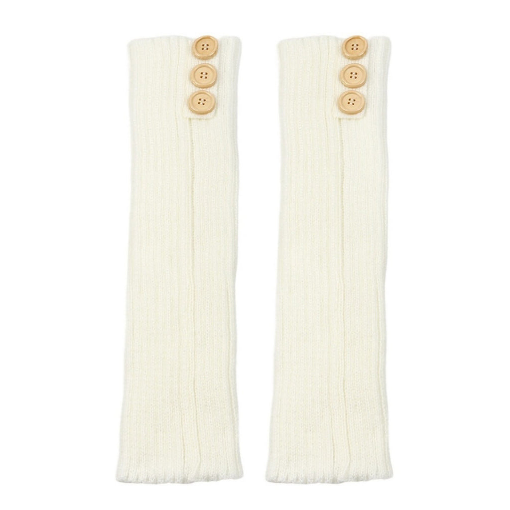 Anna-Kaci Women's Knit Leg Warmers with Decorative Button Detail Ribbed Texture Soft Stretch Fabric and Slouchy Fit