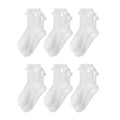 Anna-Kaci Women's 6-Piece Ruffle Trim Ankle Socks with Soft Stretch Fabric Breathable Lightweight Textured Knit