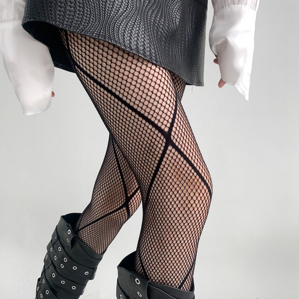 Anna-Kaci Women's Fishnet Tights with Crisscross Pattern Sheer Mesh Stretch Fit Legging Style Fashion Hosiery