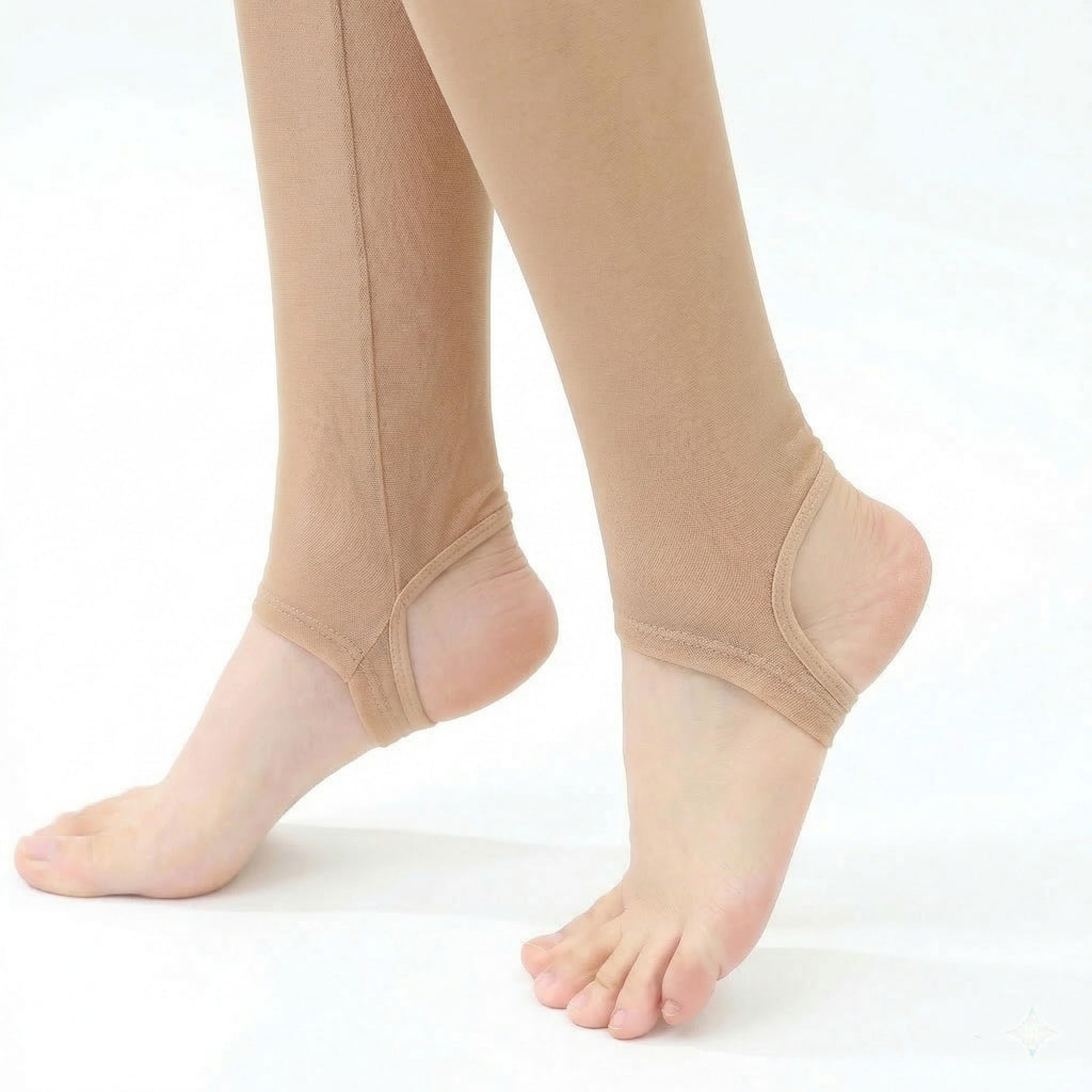 Anna-Kaci Women's Sheer Stirrup Tights with High Rise Waist and Stretch Fit Design