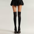 Anna-Kaci 3-PC Women's Lace Cuff Knee High Socks with Stretch Fit and Ribbed Knit Design