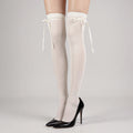 Anna-Kaci 3-PC Women's Thigh High Stockings with Ribbon Tie Detail Stretch Knit Over the Knee Fashion Hosiery