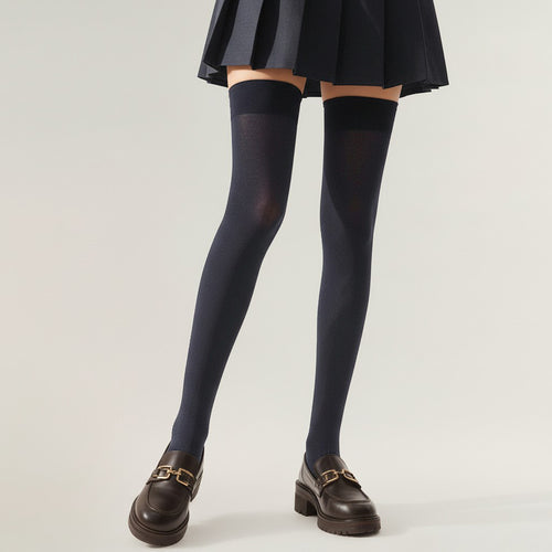Anna-Kaci 2-PC Women's Opaque Thigh High Stockings Over the Knee Stretch Fit Fashion Legwear