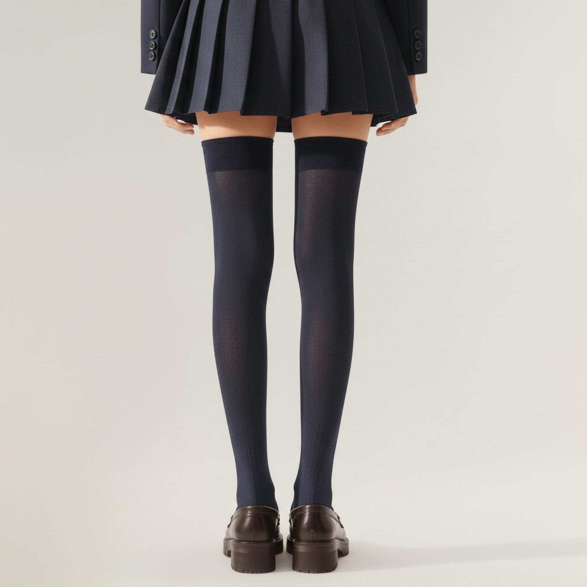 Anna-Kaci 2-PC Women's Opaque Thigh High Stockings Over the Knee Stretch Fit Fashion Legwear