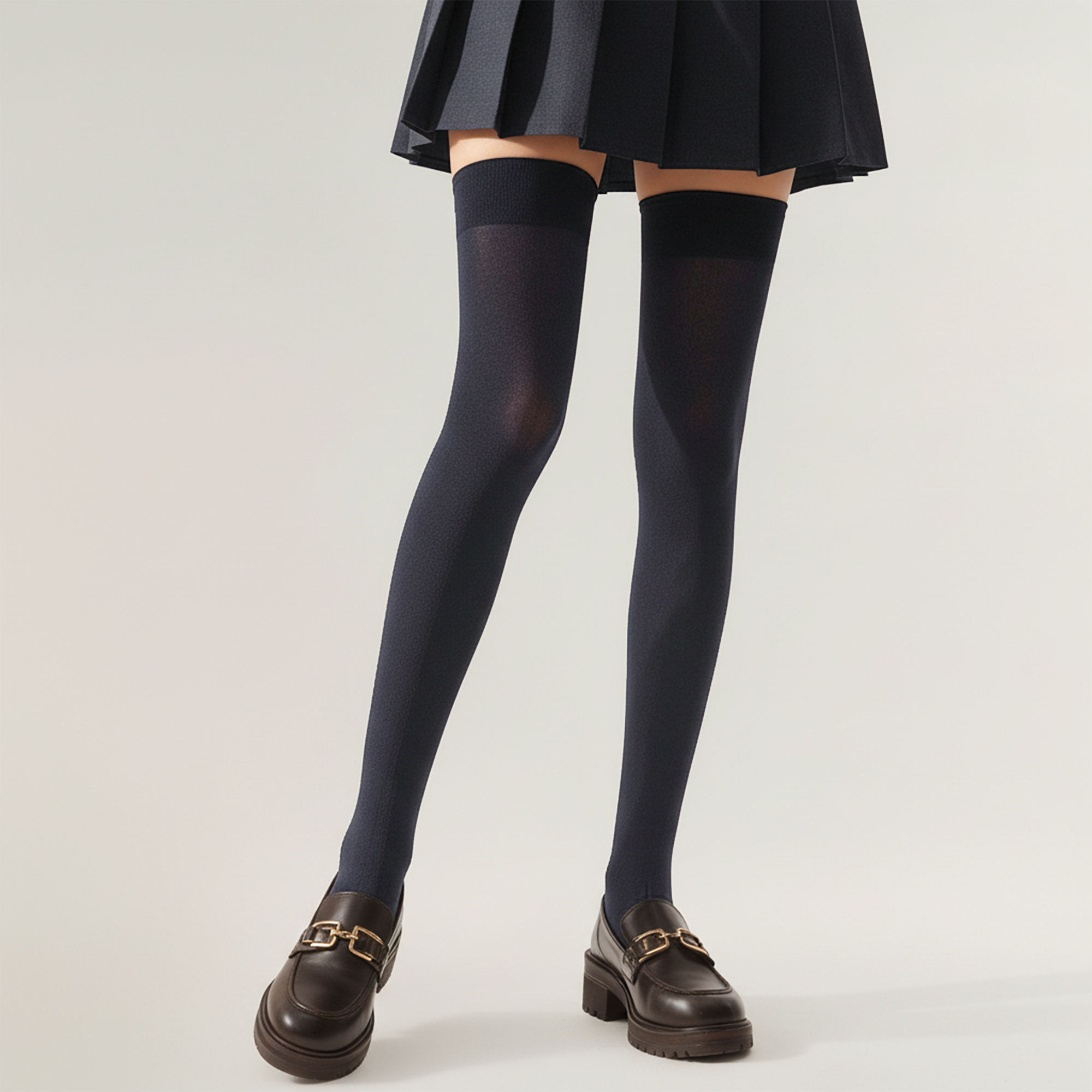 Anna-Kaci 2-PC Women's Opaque Thigh High Stockings Over the Knee Stretch Fit Fashion Legwear