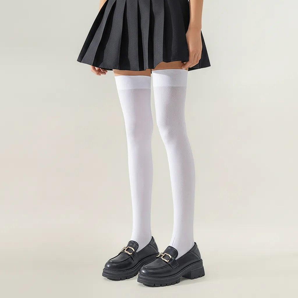 Anna-Kaci 2-PC Women's Opaque Thigh High Stockings Over the Knee Stretch Fit Fashion Legwear