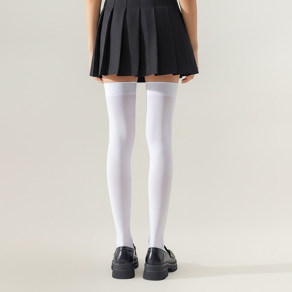 Anna-Kaci 2-PC Women's Opaque Thigh High Stockings Over the Knee Stretch Fit Fashion Legwear