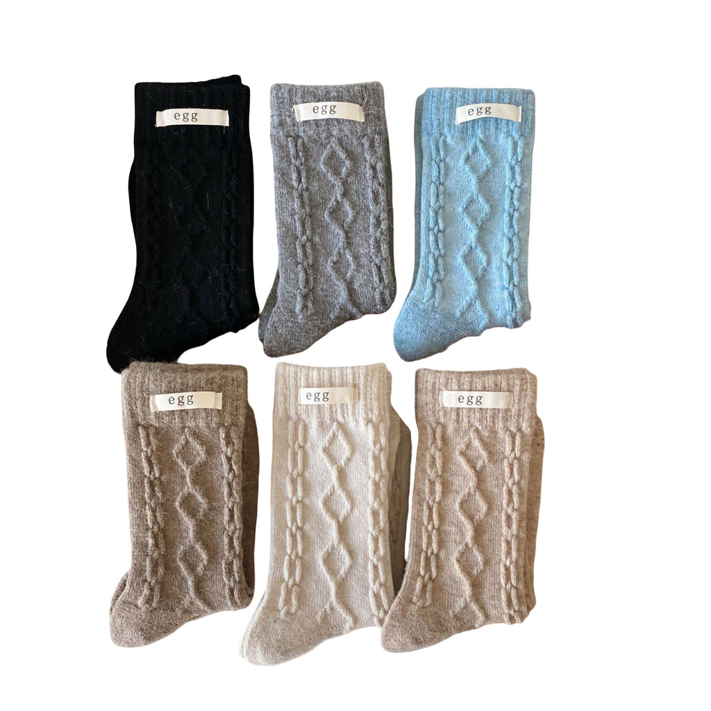 Anna-Kaci Women's 6-Pair Cable Knit Crew Socks Soft Stretch Cozy Ribbed Texture Everyday Cold Weather Socks for Gifting