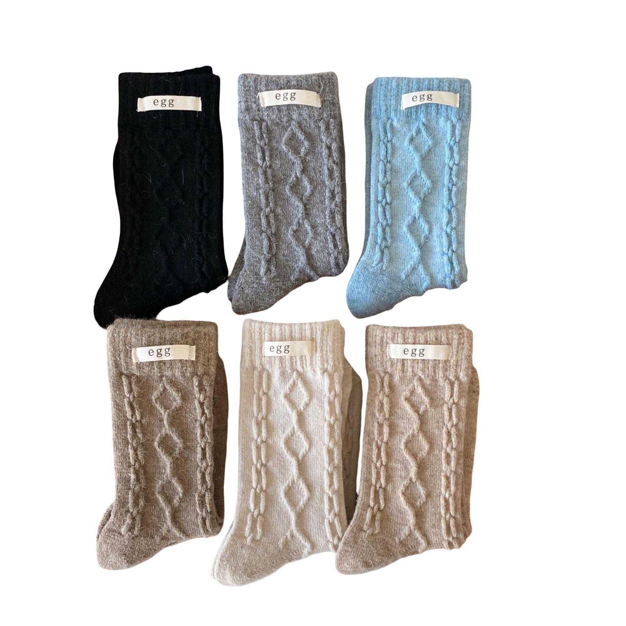 Anna-Kaci Women's 6-Pair Cable Knit Crew Socks Soft Stretch Cozy Ribbed Texture Everyday Cold Weather Socks for Gifting