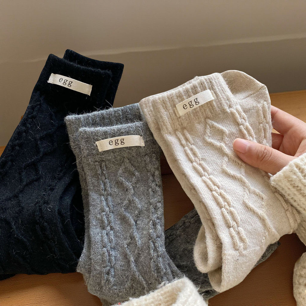 Anna-Kaci Women's 6-Pair Cable Knit Crew Socks Soft Stretch Cozy Ribbed Texture Everyday Cold Weather Socks for Gifting