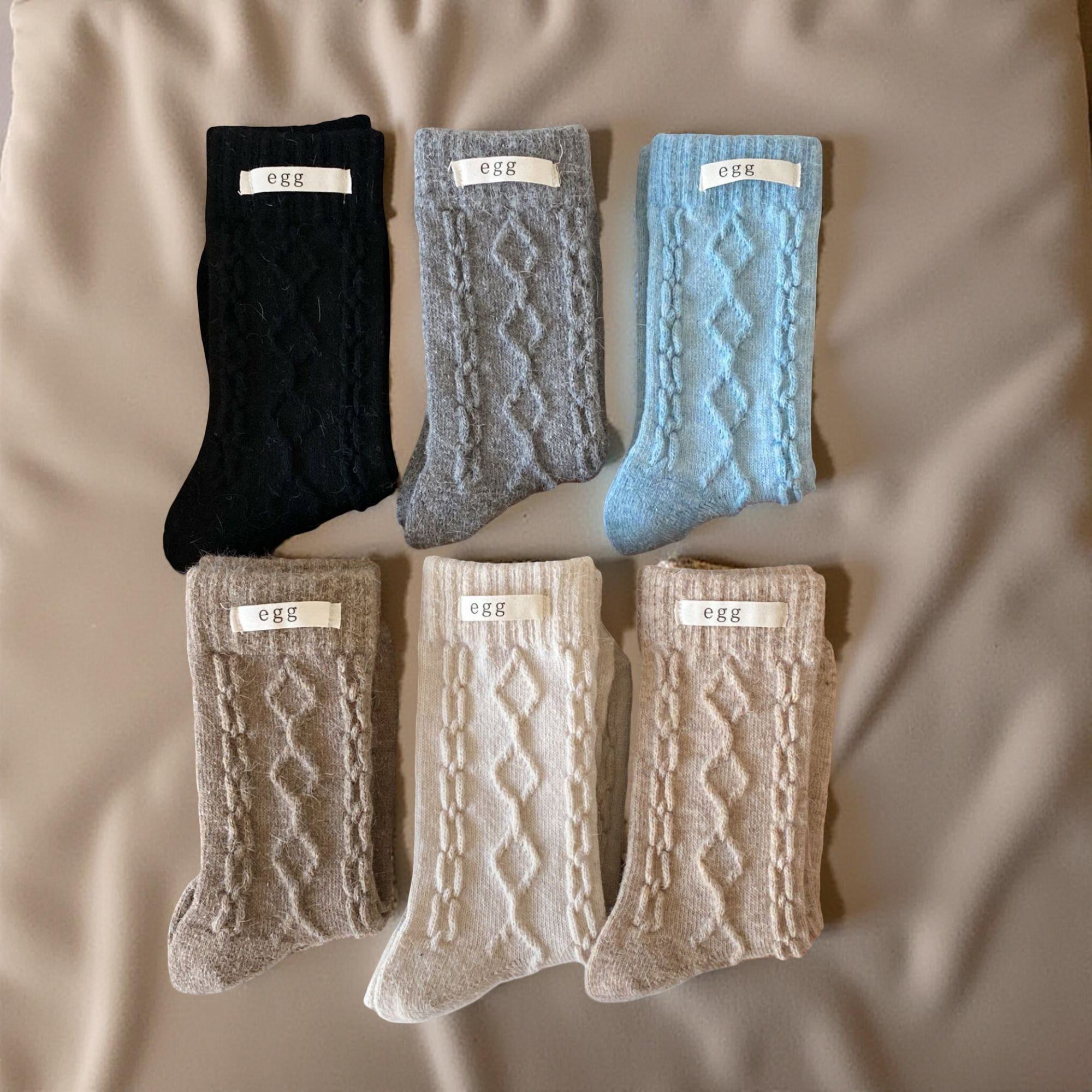 Anna-Kaci Women's 6-Pair Cable Knit Crew Socks Soft Stretch Cozy Ribbed Texture Everyday Cold Weather Socks for Gifting