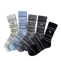 Anna-Kaci Women's 5-Pair Ribbed Knit Crew Socks with Embroidered Puppy Detail Cozy Striped Socks Holiday Gift Set