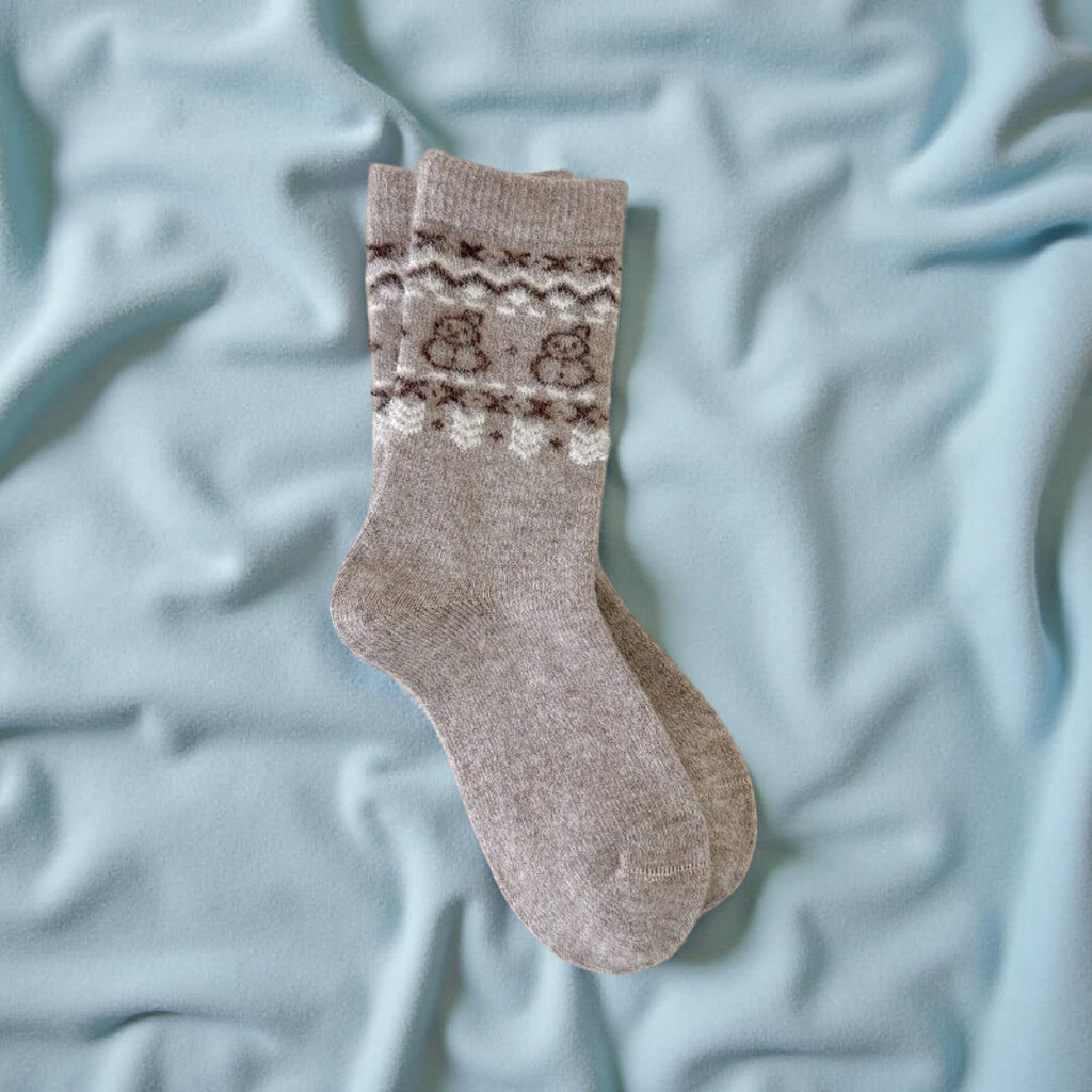 Anna-Kaci Women's Fair Isle Knit Crew Socks 6-Pair Set Soft Stretch Cozy Patterned Socks for Everyday Wear