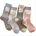 Anna-Kaci Women's 4-Pair Speckled Ribbed Knit Crew Socks Soft Stretch Casual Everyday Sock Set