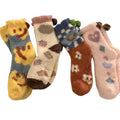 Anna-Kaci Women's 4-Pair Plush Fleece Crew Socks with Playful Animal Face Designs