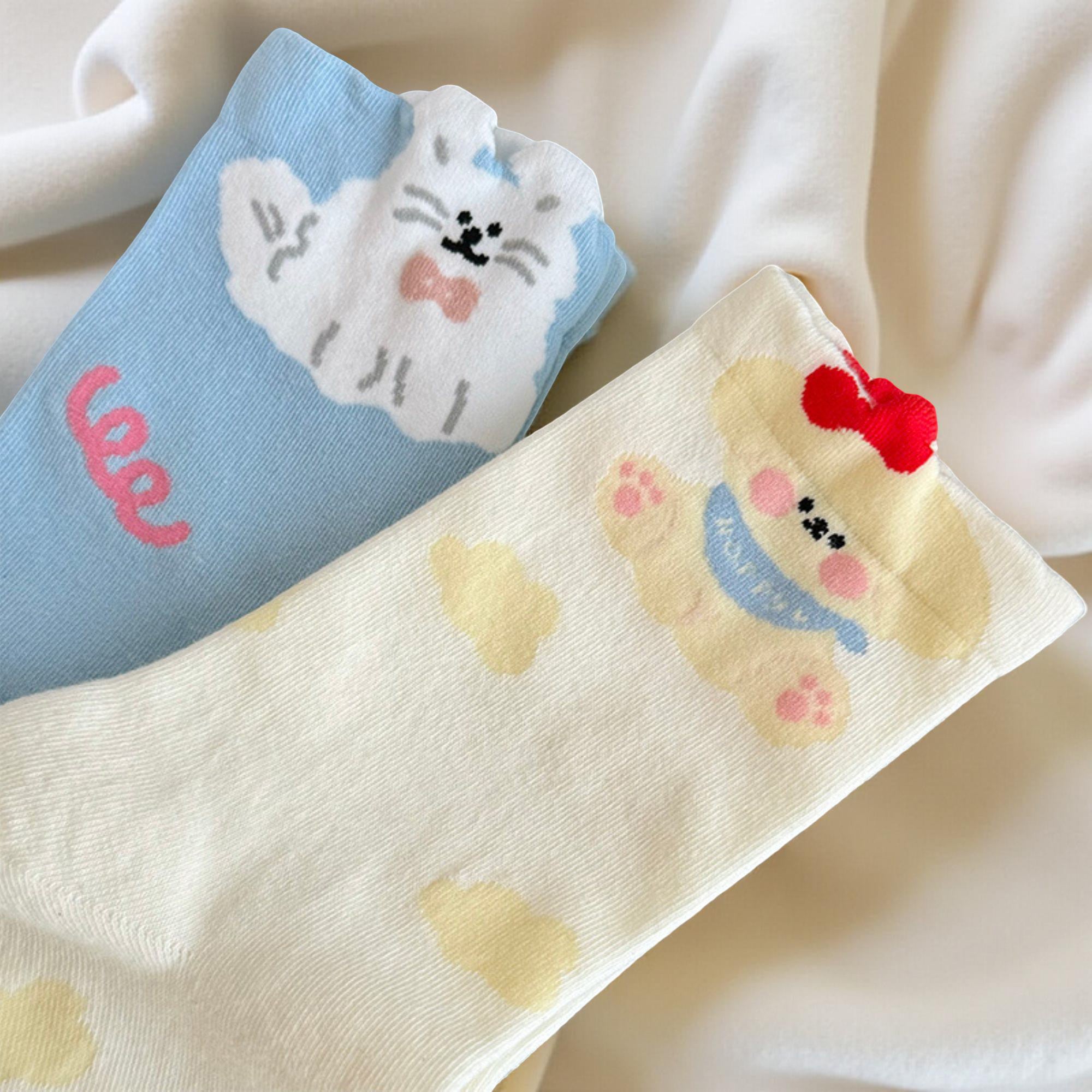 Anna-Kaci Women's 5-Pair Printed Crew Socks with Cute Animal and Playful Pattern Designs