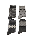 Anna-Kaci Women's 4-Pair Knit Crew Socks Set with Mixed Pattern Designs Soft Stretch Fabric and Everyday Comfort Fit