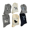 Anna-Kaci Women's 6-Pair Knit Crew Socks Set with Dog Motif and Heart Pattern Details Soft Stretch Fabric and Everyday Comfort