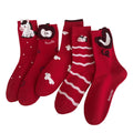 Anna-Kaci Women's 5-Pair Crew Socks Set with Playful Animal and Graphic Designs Soft Knit Fabric and Comfortable Stretch Fit