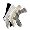 Anna-Kaci Women's 4-Pair Ribbed Crew Socks Set with Classic Knit Design Soft Stretch Fabric and Everyday Comfort Fit