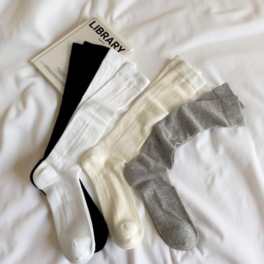 Anna-Kaci Women's 4-Pair Ribbed Crew Socks Set with Classic Knit Design Soft Stretch Fabric and Everyday Comfort Fit