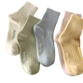 Anna-Kaci Women's 5-Pair Ribbed Crew Socks Set with Hello Text Detail Soft Stretch Knit Comfortable Everyday Essential