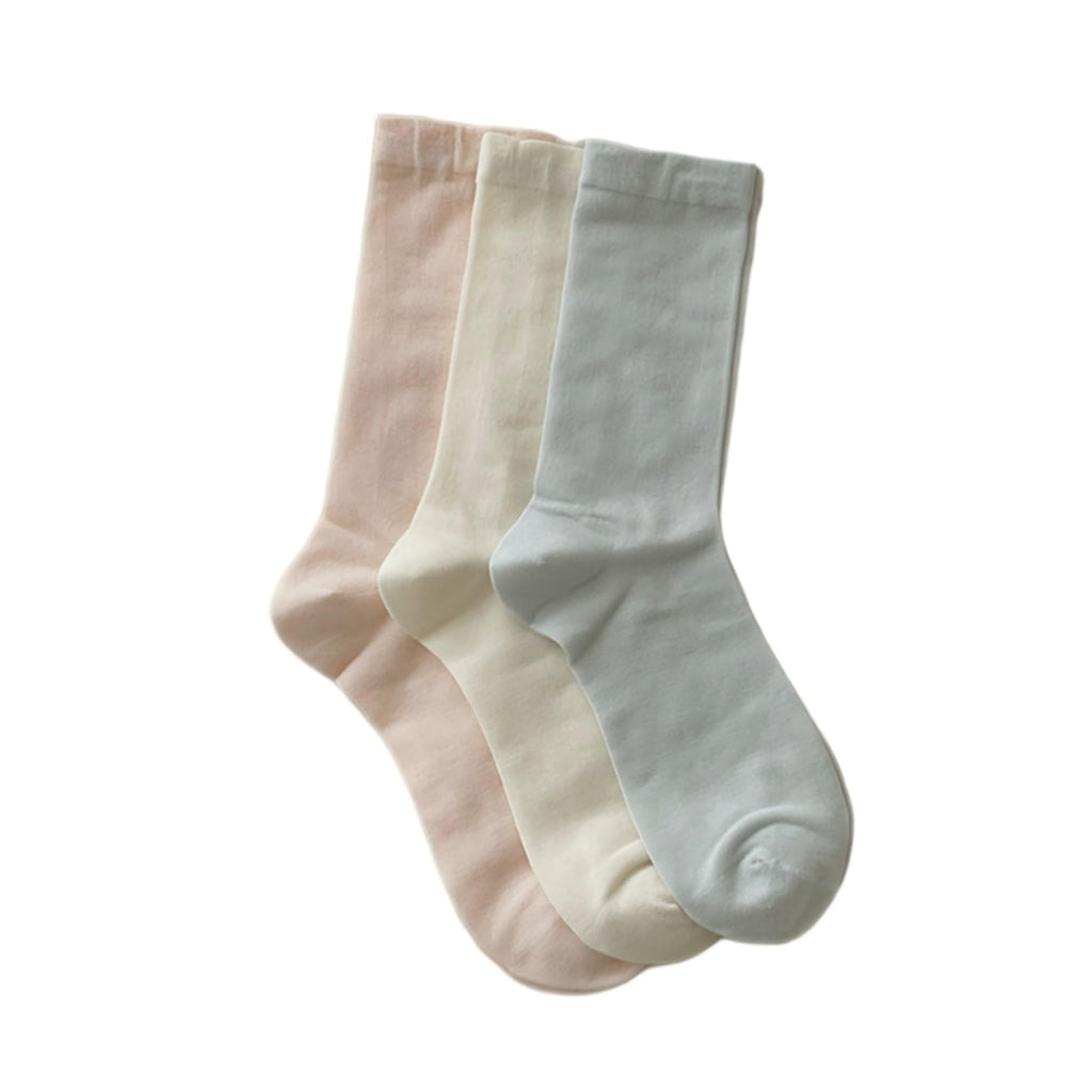 Anna-Kaci Women's 3-Pair Crew Socks Set Soft Knit Stretch Fabric Everyday Wardrobe Essentials