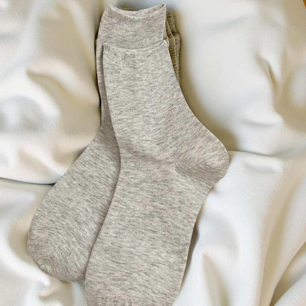 Anna-Kaci Women's 4-Pair Crew Socks Set Smooth Knit Stretch Fabric Lightweight Everyday Essentials