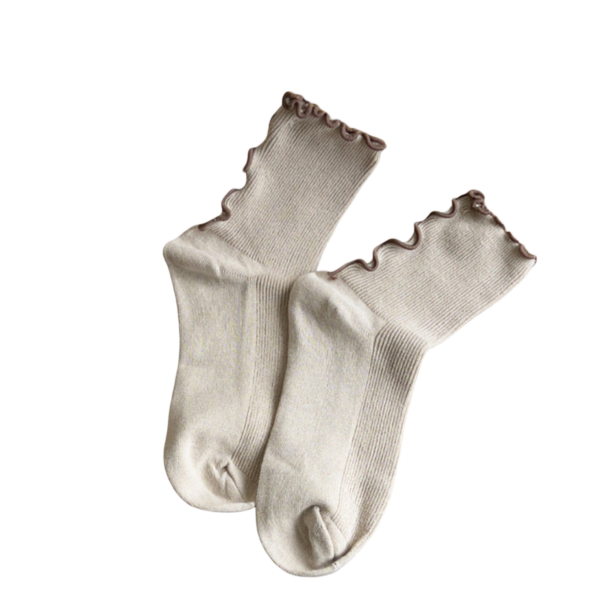 Anna-Kaci Women's Ribbed Crew Socks 3 Pair Soft Stretch Knit Lettuce Edge Cuff Classic Everyday Style
