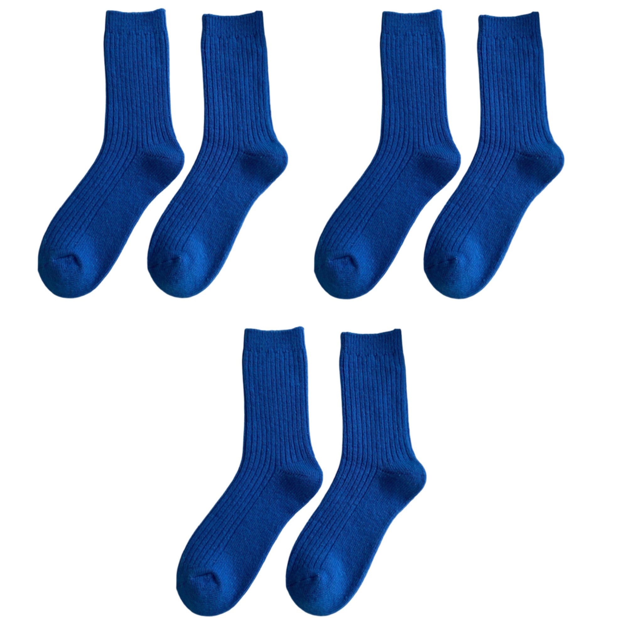 Anna-Kaci Women's Ribbed Crew Socks 3 Pair Soft Stretch Knit Classic Everyday Comfort Fit
