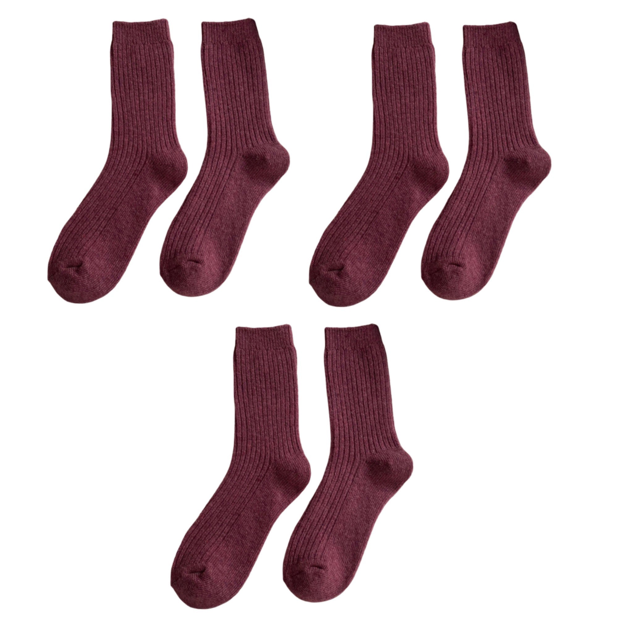 Anna-Kaci Women's Ribbed Crew Socks 3 Pair Soft Stretch Knit Classic Everyday Comfort Fit