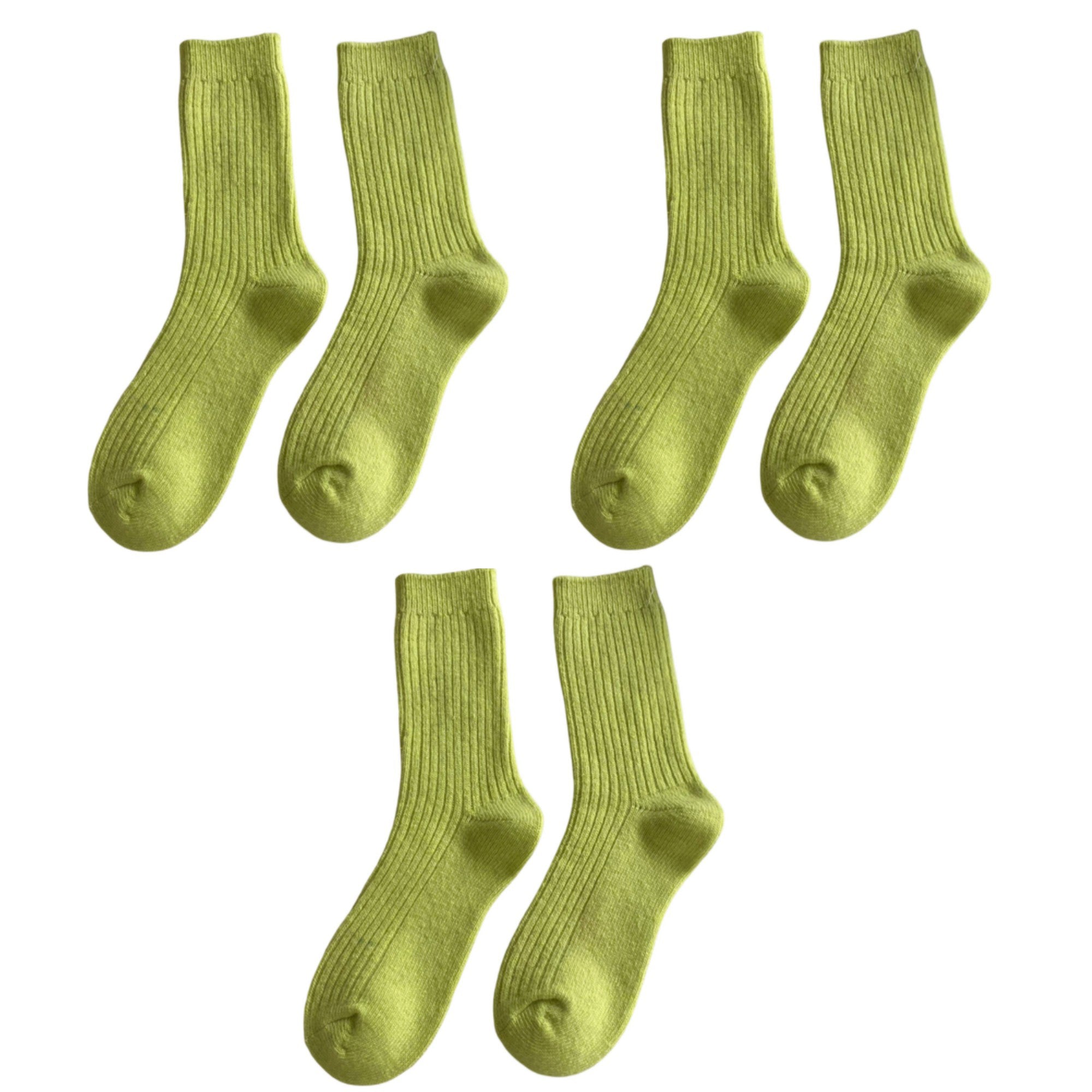 Anna-Kaci Women's Ribbed Crew Socks 3 Pair Soft Stretch Knit Classic Everyday Comfort Fit