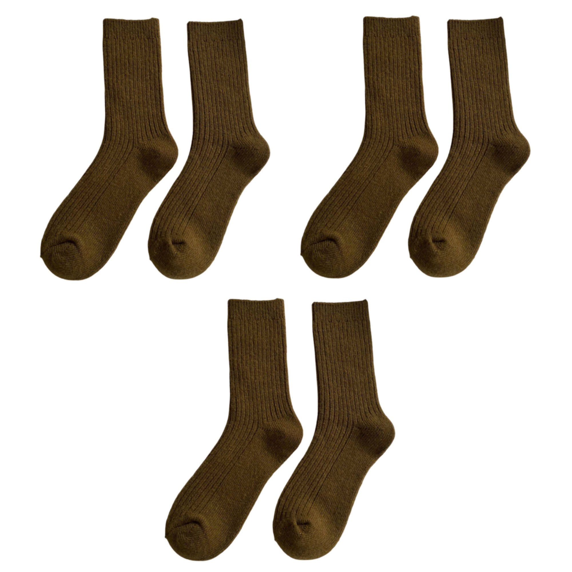 Anna-Kaci Women's Ribbed Crew Socks 3 Pair Soft Stretch Knit Classic Everyday Comfort Fit