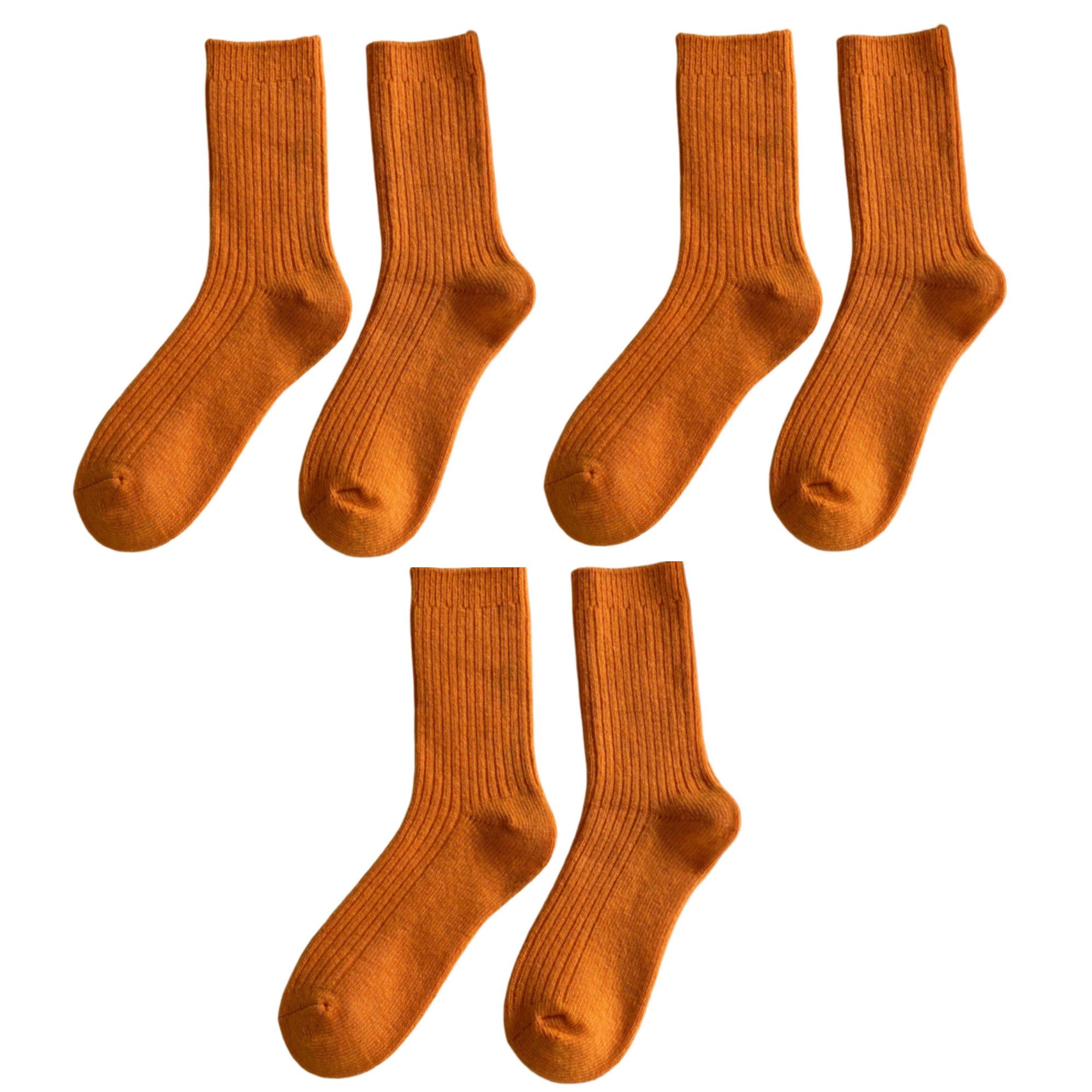 Anna-Kaci Women's Ribbed Crew Socks 3 Pair Soft Stretch Knit Classic Everyday Comfort Fit