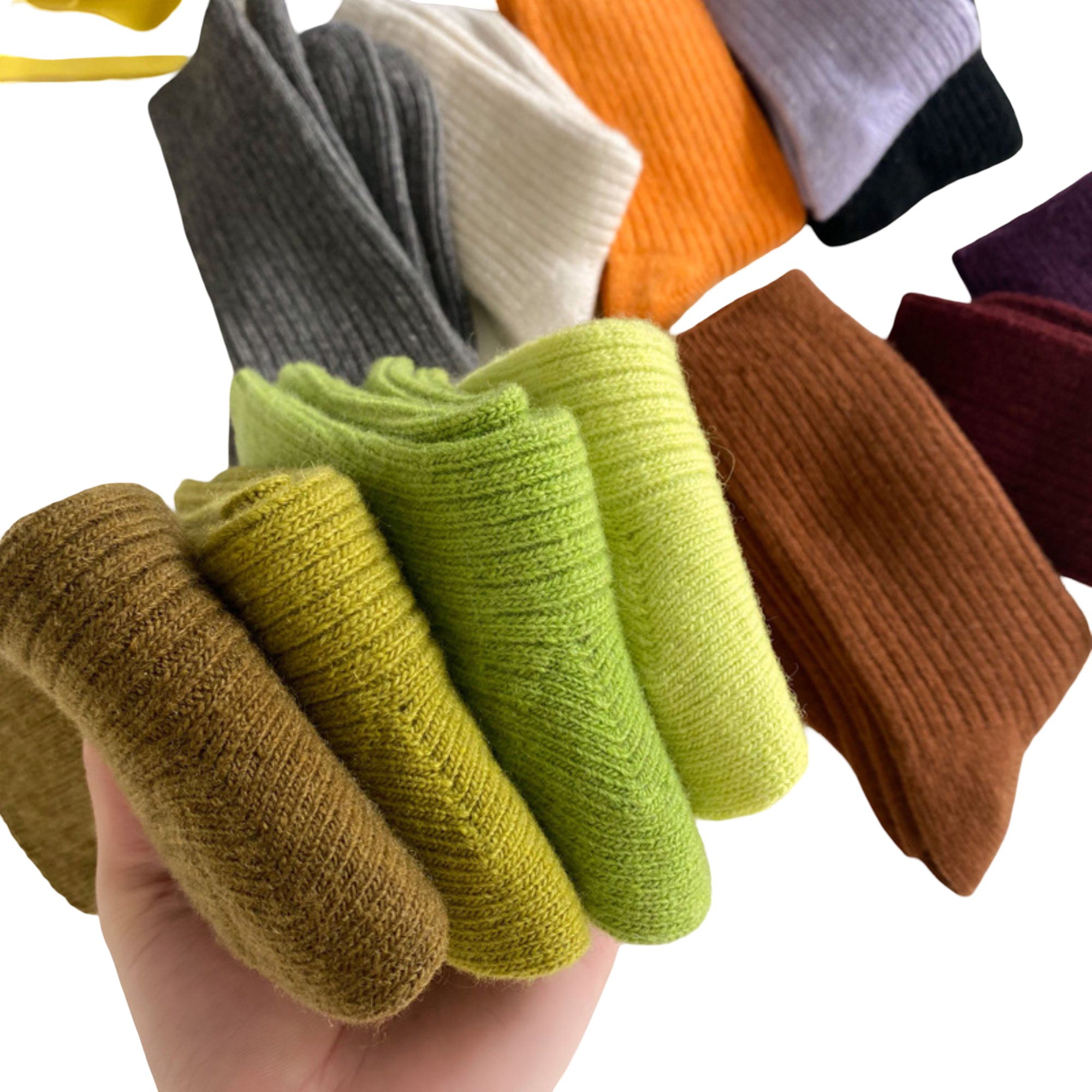 Anna-Kaci Women's Ribbed Crew Socks 3 Pair Soft Stretch Knit Classic Everyday Comfort Fit
