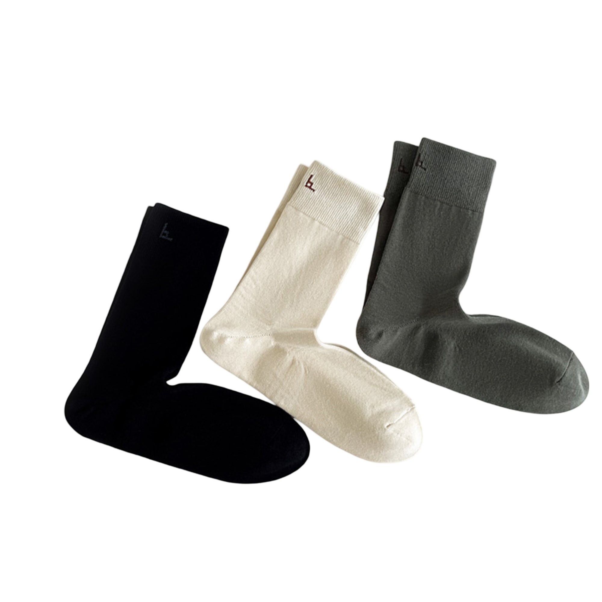 Anna-Kaci Men's Soft Knit Crew Socks 3 or 4 Pair Stretch Comfort with Ribbed Cuff and Minimal Embroidered Detail