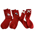 Anna-Kaci Women's Soft Knit Crew Socks 3 Pair Set with Puppy Motifs, Bow Accents and Ribbed Comfort Cuff